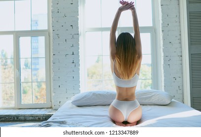 Girl arching her back