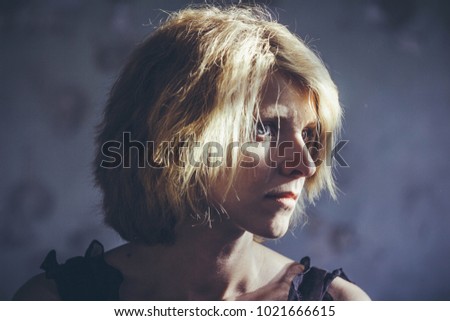 Similar – Image, Stock Photo at the front Woman Face