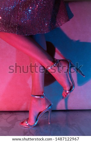 Girl shoes heels , Disco lights  