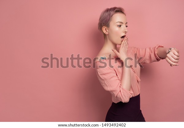 Girl Short Hair Blouse Bare Shoulders Stock Photo Edit Now