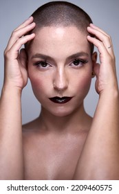 Girl With Short Hair Posing For A Beauty Photo Shoot