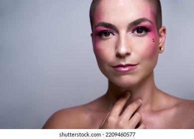 Girl With Short Hair Posing For A Beauty Photo Shoot