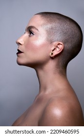 Girl With Short Hair Posing For A Beauty Photo Shoot