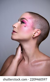 Girl With Short Hair Posing For A Beauty Photo Shoot