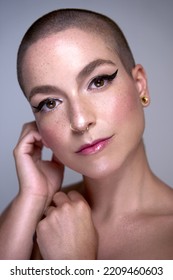 Girl With Short Hair Posing For A Beauty Photo Shoot