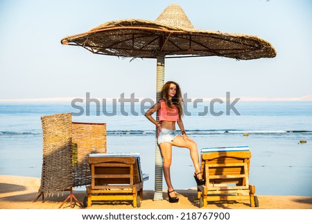 Similar – Image, Stock Photo Parasol, under palm trees