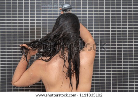 Girl in the shower.
