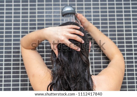 Girl in the shower.