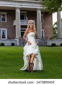 white dress with cowboy boots