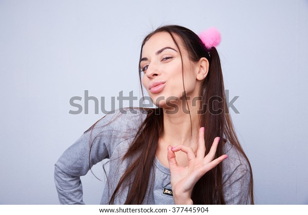Girl Shows All Well Stock Photo (Edit Now) 377445904