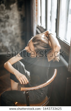 Similar – lifestyle shot of smart kid girl playing checkers at home