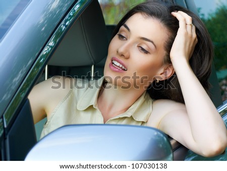 Girl sitting in the car
