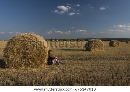 Similar – Vater und Sohn auf dem Feld liegend