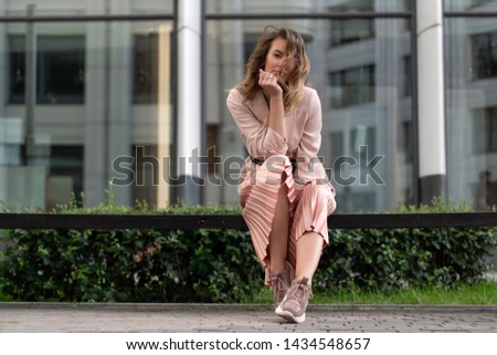 Similar – Young girl posing outdoor