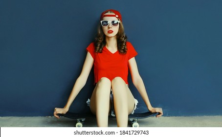 Girl Child Wearing Red Costume Standing Stock Photo 1258178125 ...