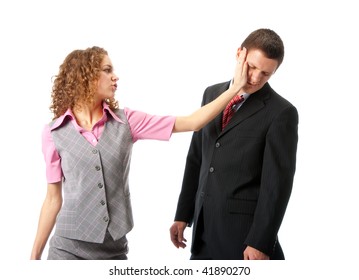 Girl Slapping Face Man Isolated Over Stock Photo 41890270 | Shutterstock