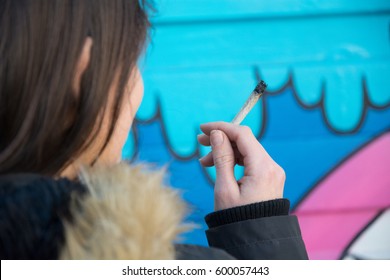 Girl Smoking A Joint