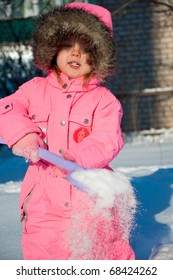 girl in snowsuit