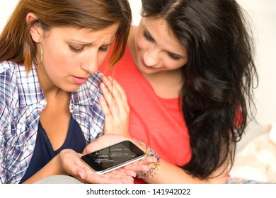 Girl Solaces Her Sad Sister Because Of Broken Cell Phone