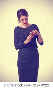 Girl solving a problem
