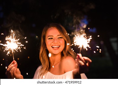 Girl With Sparkler