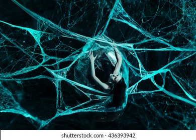 Girl in spiders web