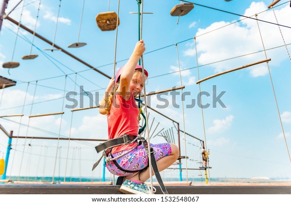 Girl in a sports\
park amusement extreme\
park.