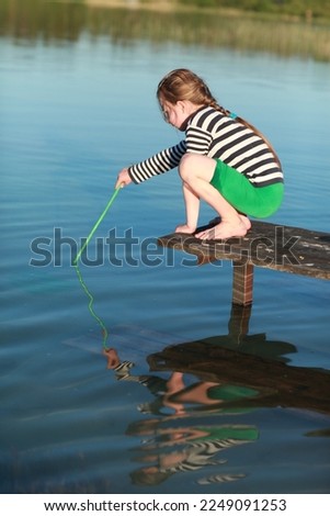 Similar – Image, Stock Photo sea-lake… Summer Child