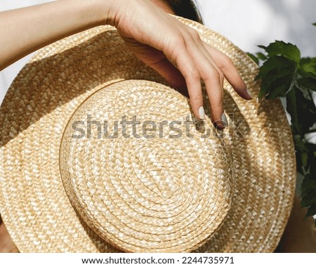 The girl in the straw hat. Sea vacation.