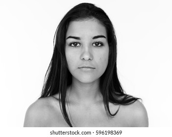 A girl in a Studio shoot - Shutterstock ID 596198369