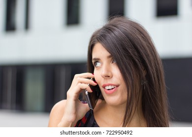 Girl talking on smart phone - Shutterstock ID 722950492