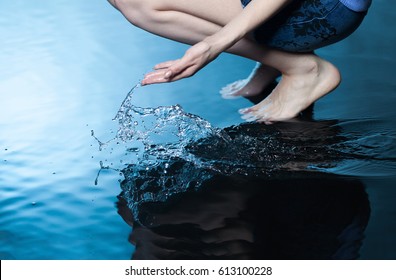 Girl Touch Water