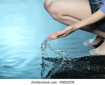 Girl Touch Water