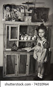 Girl With Toys, Old Photos