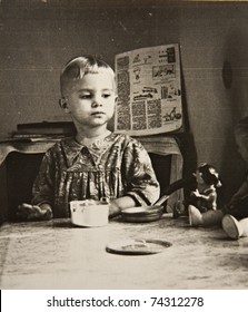 Girl With Toys, Old Photos