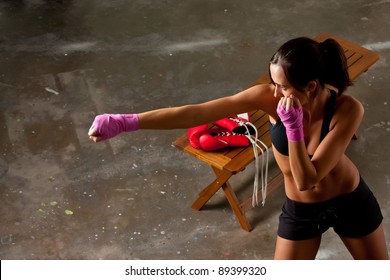 Girl Training Body Combat