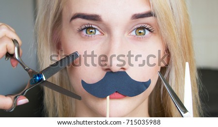 Girl trying to get rid of facial hair