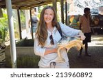 The girl with the turtle