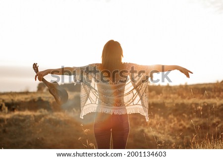 Similar – Image, Stock Photo Woman, both hands in the hair, back view