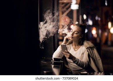 Girl Vaping