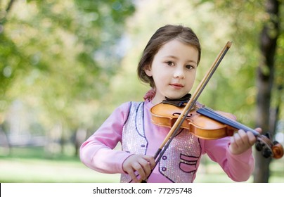 Girl With Violin Outdoor