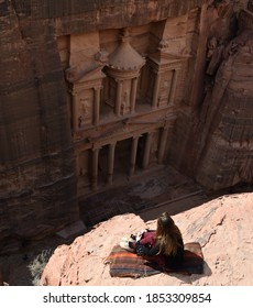 A Girl Visiting Petra, Jordan