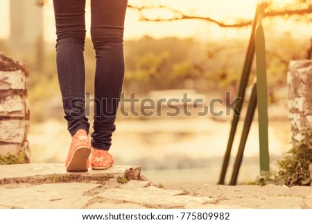 Similar – Image, Stock Photo staircase Town Stairs