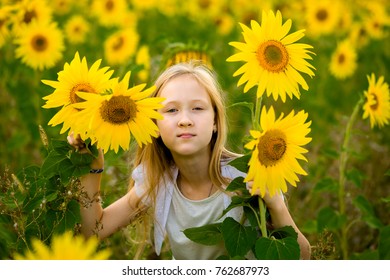 Girl Walking Posing Field Sunflowers Stock Photo 762687973 | Shutterstock