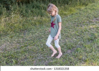 Girl Walks Barefoot On Sandy Dirt Stock Photo 1318321358 | Shutterstock