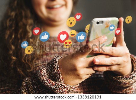 Girl watching a social media live stream