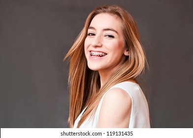 Girl Wearing Braces