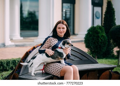 Girl White Dog Brown Spots Stock Photo 777270223 | Shutterstock