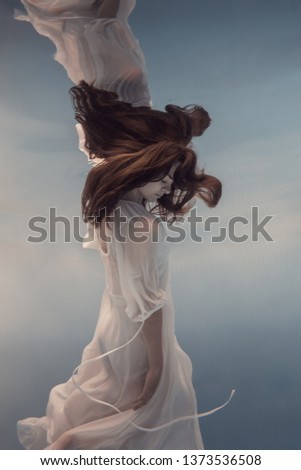 Image, Stock Photo IN MIND Wind Gale Woman