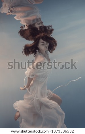 Similar – Image, Stock Photo IN MIND Wind Gale Woman